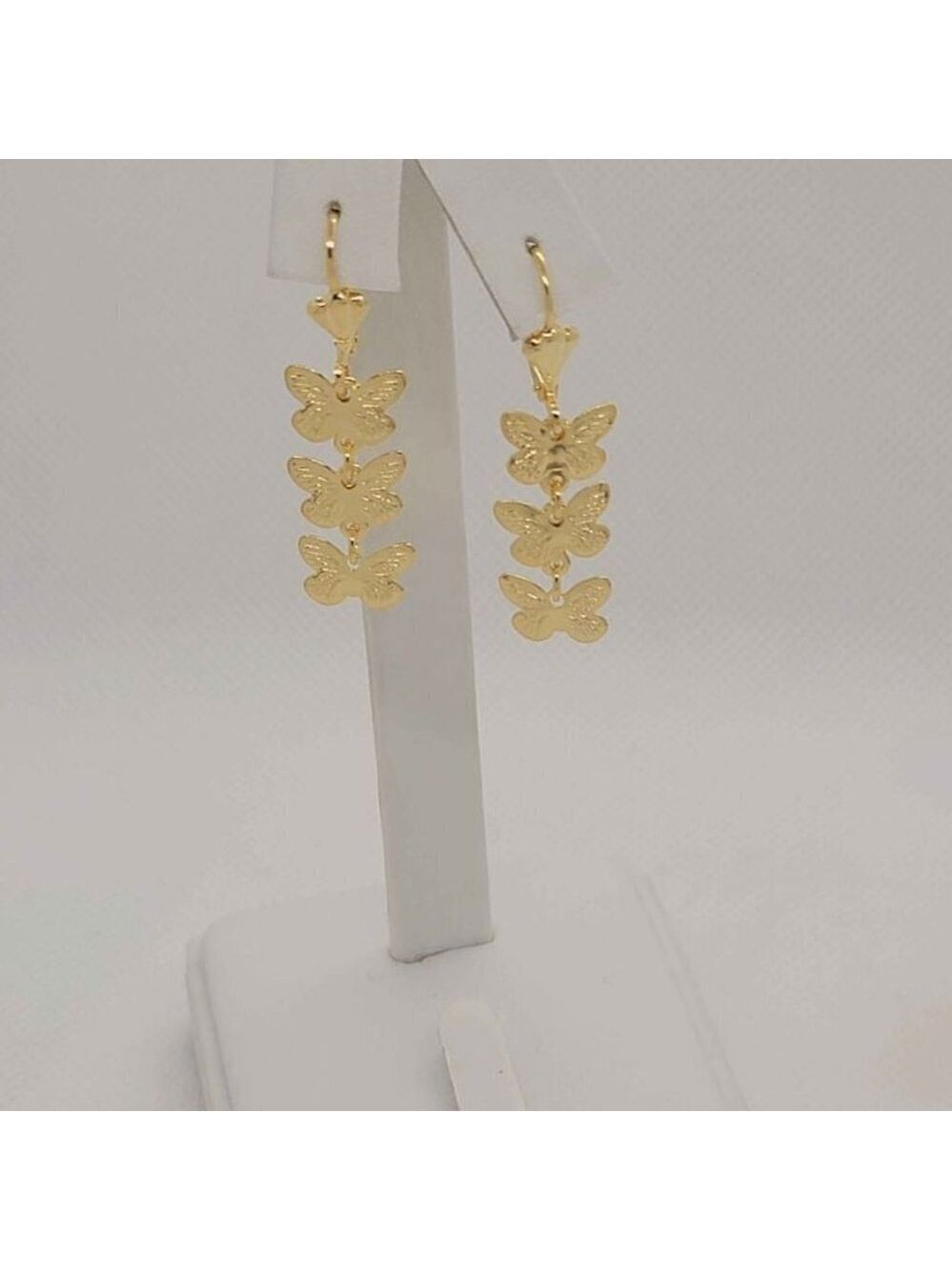 Brand New Brazilian 18k Gold Filled 3 Butterfly Earrings - Picture 4 of 4